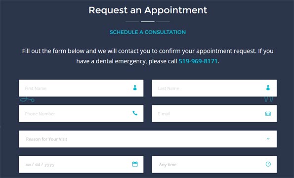 Request Appointment Form Dentist