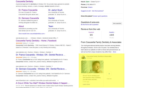 Coscarella Google Post Example
