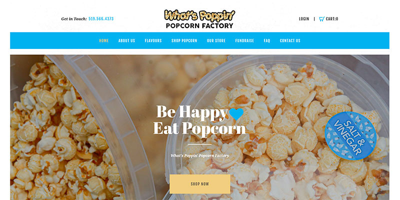 What's Poppin' Popcorn Website